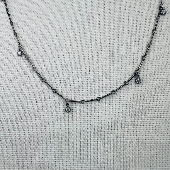 REVOLVE NAiiA Vivien Sterling Shaker Belly Chain Dangling White Cubic Zirconia - Picture 7 of 7